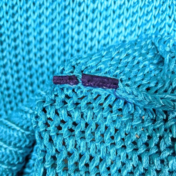 Ralph Lauren Collection Purple Label Open Knit Sleeveless Sweater S Turquoise - Picture 9 of 9